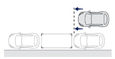 Entrada num espaço entre veículos