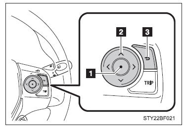 Interruptores de controle dos instrumentos (veículos com interruptores no volante de direção)