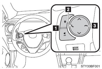 Interruptores no volante de direção (Áudio Bluetooth) (se equipado)