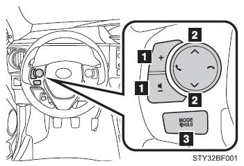 Uso dos interruptores de áudio no volante de direção* 